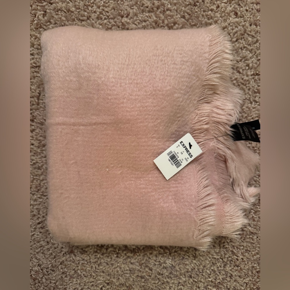 Express Blush Pink Fringed Scarf